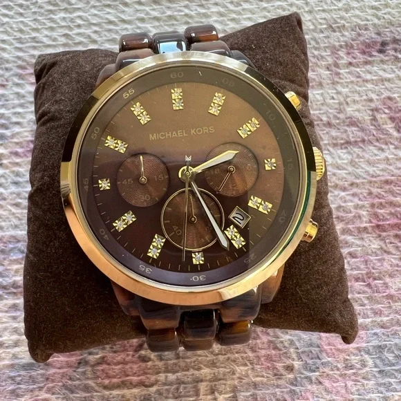 Michael Kors Watch.  New in the box. Tortoise color. Michael Kors Ladies Watch Runway Slim MK4284 | Watches Prime main image 2